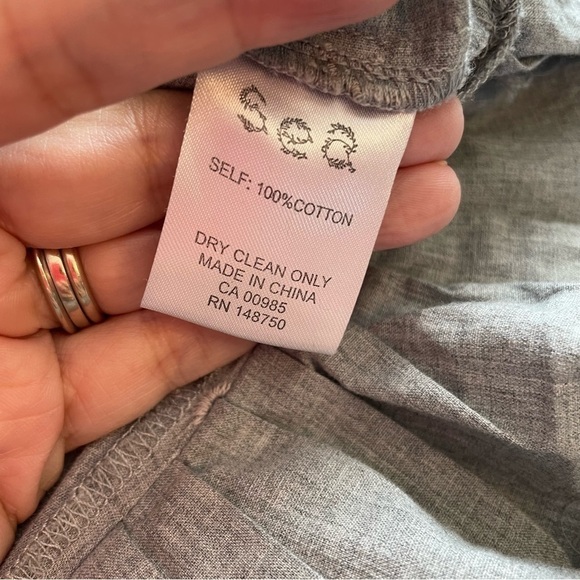 Sea Gray Boho Peasant Blouse Top SIZE 6 - Picture 4 of 8